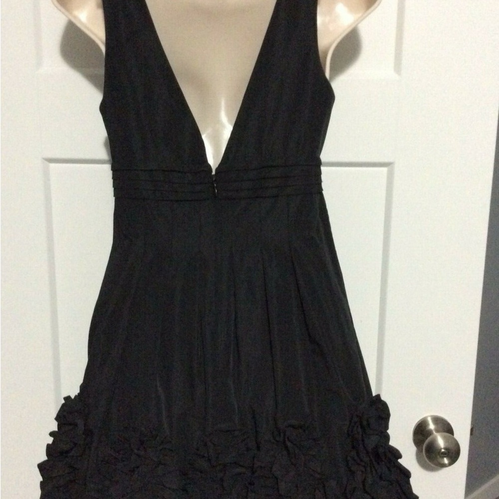 BCBGMaxAzria Black Ruffled Mini Dress